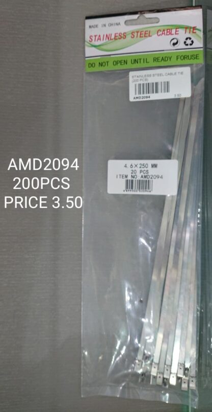 STAINLESS STEEL CABLE TIE (200 PCS)
