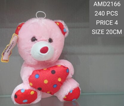 20CM BEAR W/HEART (240 PCS)