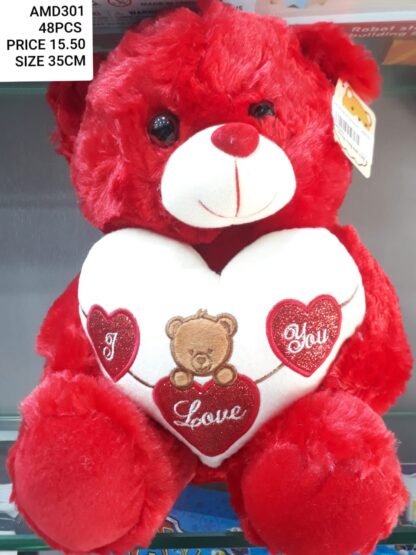 35CM BEAR W/HEART (48PCS)