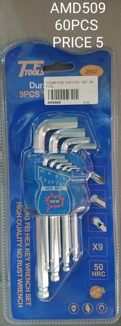 2502#9 PCS TORX KEY SET (60PCS)