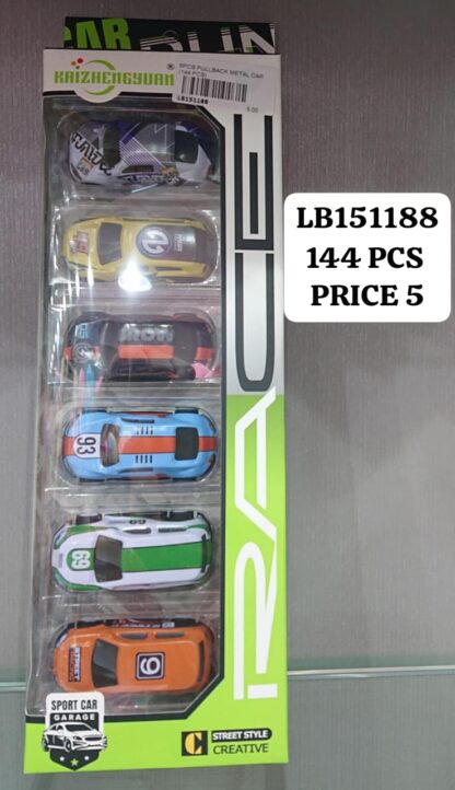 6PCS PULLBACK METAL CAR(144 PCS)