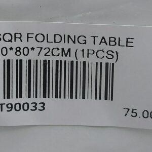 SQR FOLDING TABLE 90*80*72CM (1PCS)