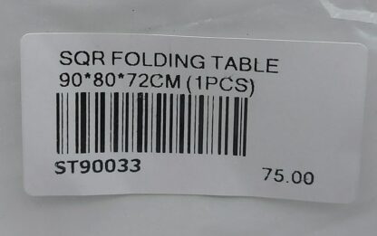 SQR FOLDING TABLE 90*80*72CM (1PCS)