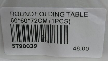 ROUND FOLD TABLE 60*60*72CM (1PCS)
