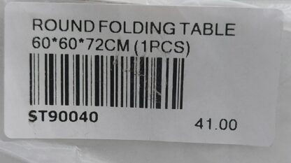 ROUND FOLD TABLE 60*60*72CM (1PCS)